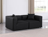 Cube Black Vegan Leather Modular Sofa 668Black-S72B Meridian Furniture