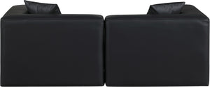 Cube Black Vegan Leather Modular Sofa 668Black-S72B Meridian Furniture