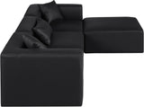 Cube Black Vegan Leather Modular Sectional 668Black-Sec4A Meridian Furniture