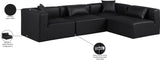 Cube Black Vegan Leather Modular Sectional 668Black-Sec4B Meridian Furniture