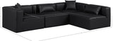 Cube Black Vegan Leather Modular Sectional 668Black-Sec4B Meridian Furniture