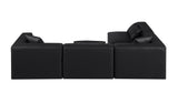 Cube Black Vegan Leather Modular Sectional 668Black-Sec4B Meridian Furniture