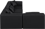 Cube Black Vegan Leather Modular Sectional 668Black-Sec4B Meridian Furniture