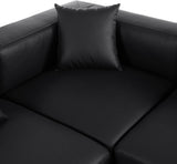 Cube Black Vegan Leather Modular Sectional 668Black-Sec4B Meridian Furniture