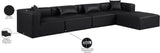 Cube Black Vegan Leather Modular Sectional 668Black-Sec5A Meridian Furniture