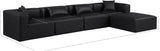 Cube Black Vegan Leather Modular Sectional 668Black-Sec5A Meridian Furniture