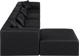 Cube Black Vegan Leather Modular Sectional 668Black-Sec5A Meridian Furniture