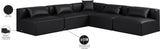 Cube Black Vegan Leather Modular Sectional 668Black-Sec5B Meridian Furniture