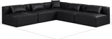 Cube Black Vegan Leather Modular Sectional 668Black-Sec5B Meridian Furniture