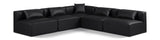 Cube Black Vegan Leather Modular Sectional 668Black-Sec5B Meridian Furniture