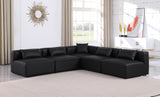 Cube Black Vegan Leather Modular Sectional 668Black-Sec5B Meridian Furniture