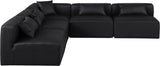 Cube Black Vegan Leather Modular Sectional 668Black-Sec5B Meridian Furniture