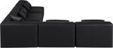 Cube Black Vegan Leather Modular Sectional 668Black-Sec5B Meridian Furniture