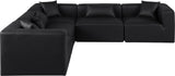 Cube Black Vegan Leather Modular Sectional 668Black-Sec5C Meridian Furniture