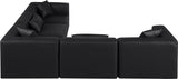 Cube Black Vegan Leather Modular Sectional 668Black-Sec5C Meridian Furniture