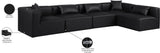 Cube Black Vegan Leather Modular Sectional 668Black-Sec5D Meridian Furniture