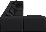 Cube Black Vegan Leather Modular Sectional 668Black-Sec5D Meridian Furniture