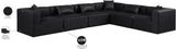 Cube Black Vegan Leather Modular Sectional 668Black-Sec6A Meridian Furniture