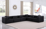 Cube Black Vegan Leather Modular Sectional 668Black-Sec6A Meridian Furniture