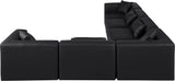 Cube Black Vegan Leather Modular Sectional 668Black-Sec6A Meridian Furniture