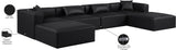 Cube Black Vegan Leather Modular Sectional 668Black-Sec6B Meridian Furniture