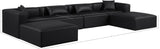 Cube Black Vegan Leather Modular Sectional 668Black-Sec6B Meridian Furniture