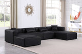 Cube Black Vegan Leather Modular Sectional 668Black-Sec6B Meridian Furniture