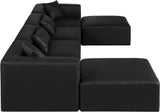 Cube Black Vegan Leather Modular Sectional 668Black-Sec6B Meridian Furniture