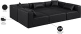 Cube Black Vegan Leather Modular Sectional 668Black-Sec6C Meridian Furniture