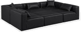 Cube Black Vegan Leather Modular Sectional 668Black-Sec6C Meridian Furniture