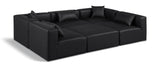 Cube Black Vegan Leather Modular Sectional 668Black-Sec6C Meridian Furniture