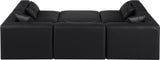 Cube Black Vegan Leather Modular Sectional 668Black-Sec6C Meridian Furniture