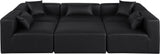 Cube Black Vegan Leather Modular Sectional 668Black-Sec6C Meridian Furniture