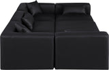 Cube Black Vegan Leather Modular Sectional 668Black-Sec6C Meridian Furniture