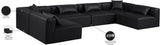 Cube Black Vegan Leather Modular Sectional 668Black-Sec6D Meridian Furniture