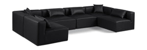 Cube Black Vegan Leather Modular Sectional 668Black-Sec6D Meridian Furniture