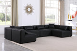 Cube Black Vegan Leather Modular Sectional 668Black-Sec6D Meridian Furniture