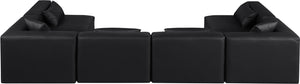 Cube Black Vegan Leather Modular Sectional 668Black-Sec6D Meridian Furniture