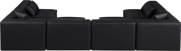 Cube Black Vegan Leather Modular Sectional 668Black-Sec6D Meridian Furniture