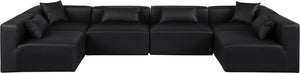 Cube Black Vegan Leather Modular Sectional 668Black-Sec6D Meridian Furniture