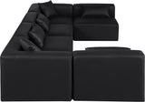 Cube Black Vegan Leather Modular Sectional 668Black-Sec6D Meridian Furniture