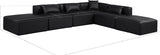 Cube Black Vegan Leather Modular Sectional 668Black-Sec6E Meridian Furniture