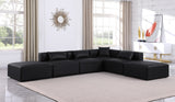 Cube Black Vegan Leather Modular Sectional 668Black-Sec6E Meridian Furniture