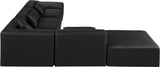 Cube Black Vegan Leather Modular Sectional 668Black-Sec6E Meridian Furniture