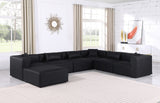 Cube Black Vegan Leather Modular Sectional 668Black-Sec7A Meridian Furniture