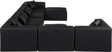 Cube Black Vegan Leather Modular Sectional 668Black-Sec7A Meridian Furniture