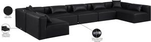 Cube Black Vegan Leather Modular Sectional 668Black-Sec7B Meridian Furniture