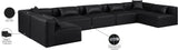 Cube Black Vegan Leather Modular Sectional 668Black-Sec7B Meridian Furniture