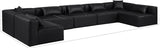 Cube Black Vegan Leather Modular Sectional 668Black-Sec7B Meridian Furniture