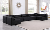 Cube Black Vegan Leather Modular Sectional 668Black-Sec7B Meridian Furniture